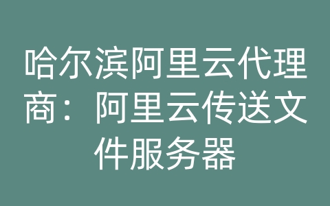 哈尔滨阿里云代理商：阿里云传送文件服务器