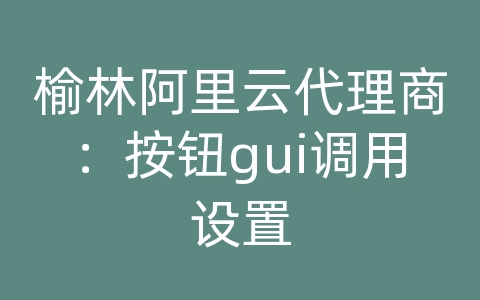 榆林阿里云代理商：按钮gui调用设置