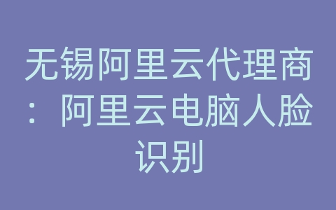 无锡阿里云代理商：阿里云电脑人脸识别