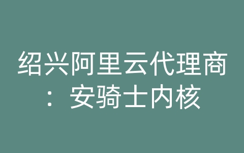 绍兴阿里云代理商：安骑士内核