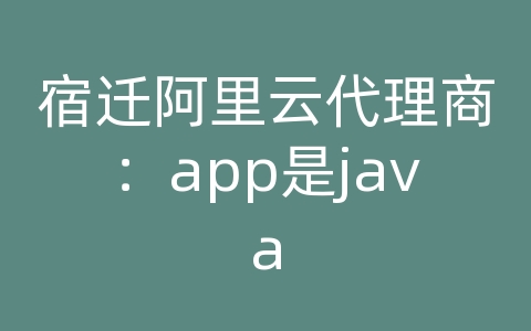 宿迁阿里云代理商：app是java