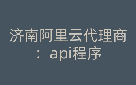 济南阿里云代理商：api程序