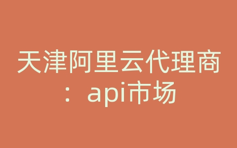 天津阿里云代理商：api市场