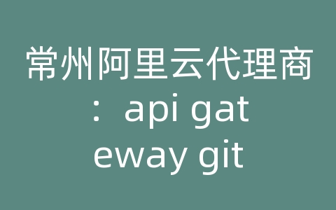 常州阿里云代理商：api gateway github