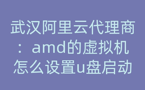 武汉阿里云代理商：amd的虚拟机怎么设置u盘启动