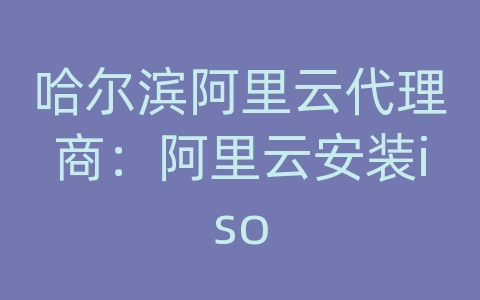 哈尔滨阿里云代理商：阿里云安装iso