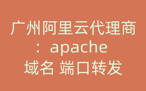 广州阿里云代理商：apache 域名 端口转发