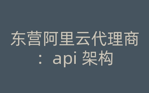 东营阿里云代理商：api 架构