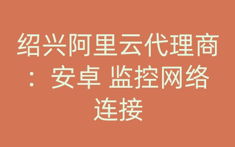 绍兴阿里云代理商：安卓 监控网络连接