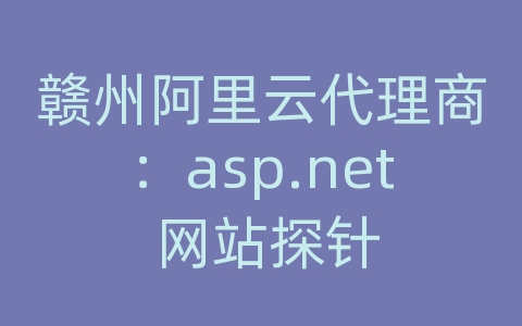 赣州阿里云代理商：asp.net 网站探针