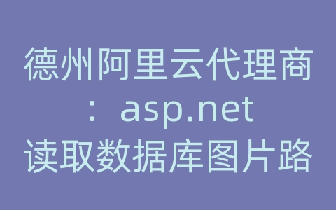 德州阿里云代理商：asp.net读取数据库图片路径