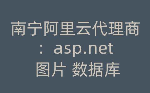 南宁阿里云代理商：asp.net 图片 数据库