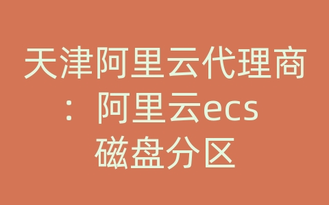 天津阿里云代理商：阿里云ecs 磁盘分区