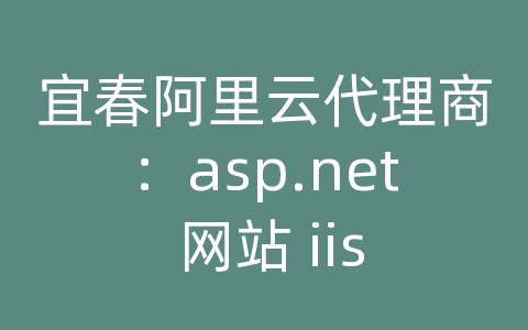 宜春阿里云代理商：asp.net 网站 iis