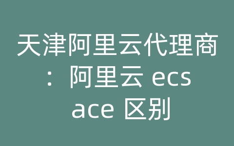 天津阿里云代理商：阿里云 ecs ace 区别