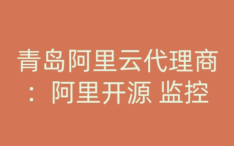 青岛阿里云代理商：阿里开源 监控