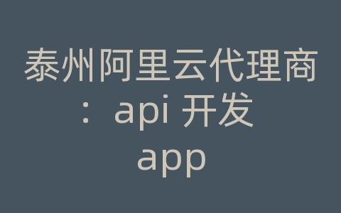 泰州阿里云代理商：api 开发 app