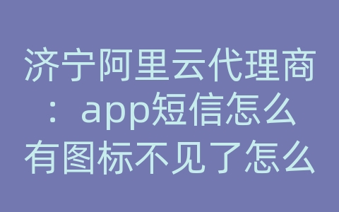 济宁阿里云代理商：app短信怎么有图标不见了怎么办啊