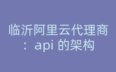 临沂阿里云代理商：api 的架构