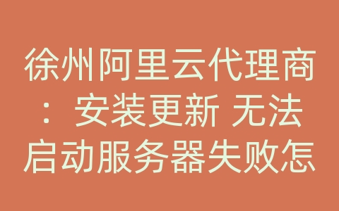 徐州阿里云代理商：安装更新 无法启动服务器失败怎么办