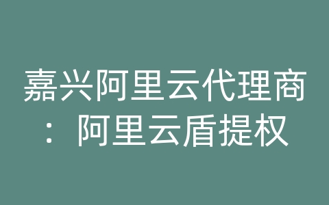 嘉兴阿里云代理商：阿里云盾提权