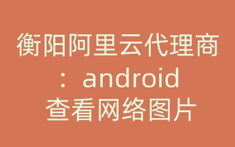 衡阳阿里云代理商：android 查看网络图片