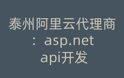 泰州阿里云代理商：asp.net api开发