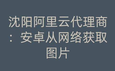 沈阳阿里云代理商：安卓从网络获取图片