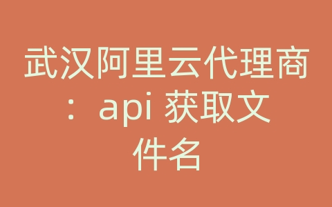 武汉阿里云代理商：api 获取文件名