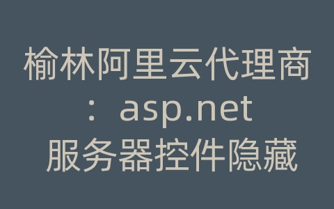 榆林阿里云代理商：asp.net 服务器控件隐藏