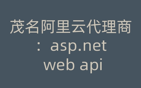 茂名阿里云代理商：asp.net web api 认证