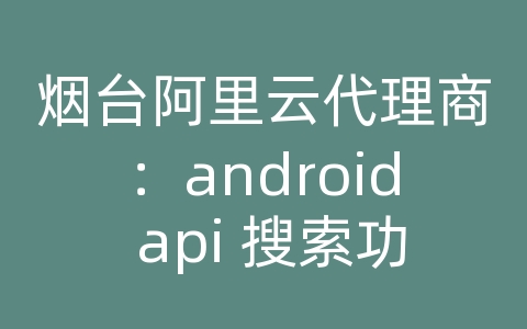 烟台阿里云代理商：android api 搜索功能