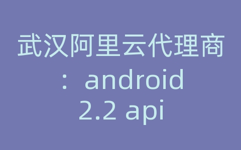 武汉阿里云代理商：android2.2 api