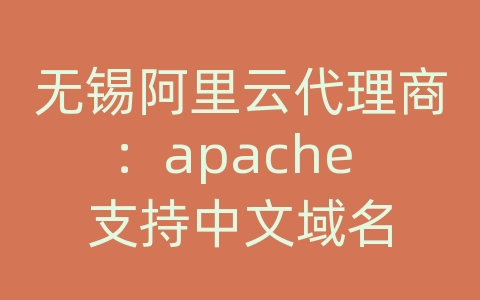 无锡阿里云代理商：apache 支持中文域名