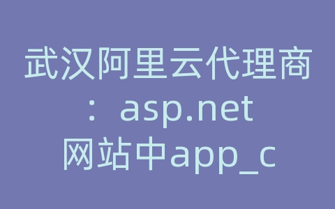 武汉阿里云代理商：asp.net网站中app_code