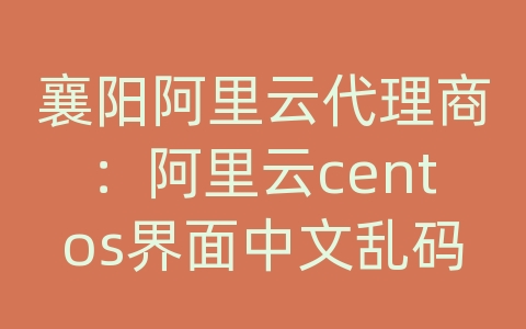 襄阳阿里云代理商：阿里云centos界面中文乱码