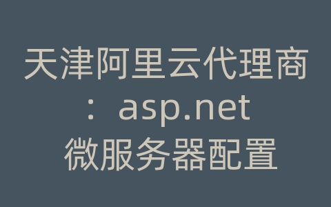 天津阿里云代理商：asp.net 微服务器配置