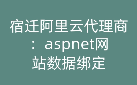 宿迁阿里云代理商：aspnet网站数据绑定