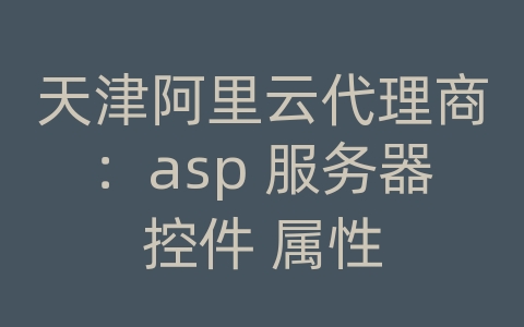 天津阿里云代理商：asp 服务器控件 属性