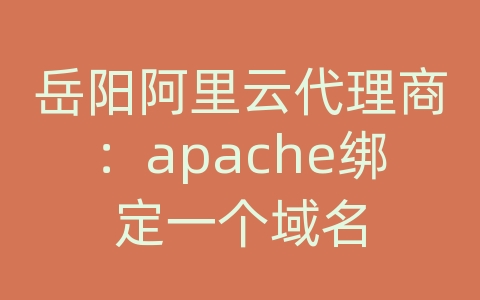 岳阳阿里云代理商：apache绑定一个域名