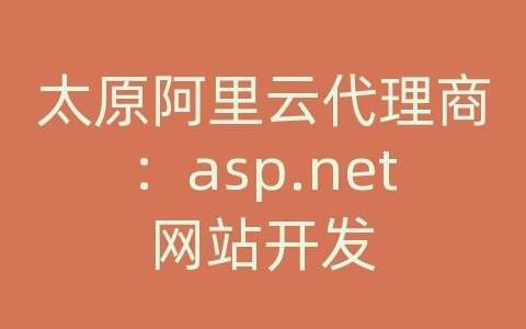 太原阿里云代理商：asp.net网站开发