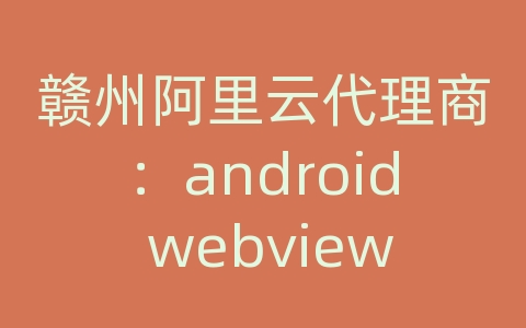 赣州阿里云代理商：android webview 关闭网络