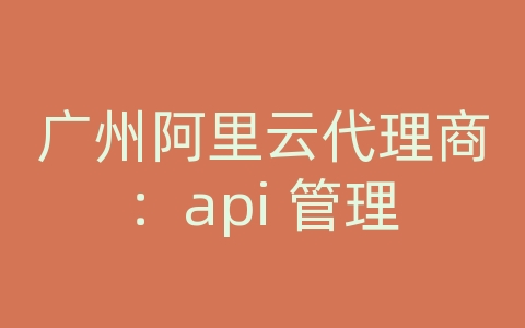 广州阿里云代理商：api 管理