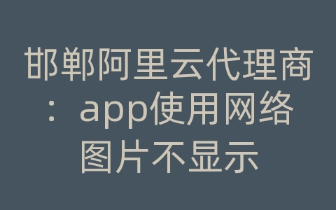 邯郸阿里云代理商：app使用网络图片不显示