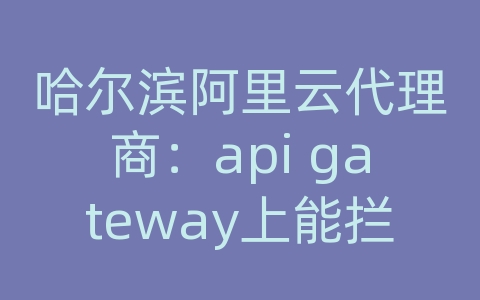 哈尔滨阿里云代理商：api gateway上能拦截哪些攻击