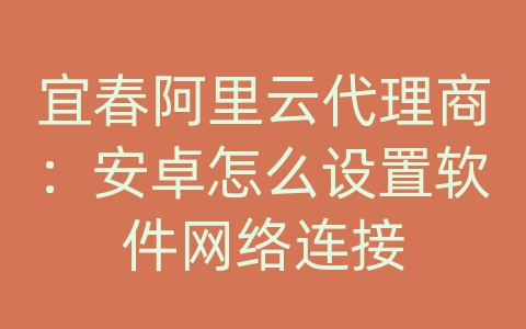 宜春阿里云代理商：安卓怎么设置软件网络连接