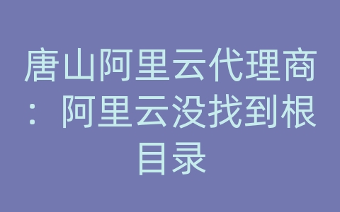 唐山阿里云代理商：阿里云没找到根目录