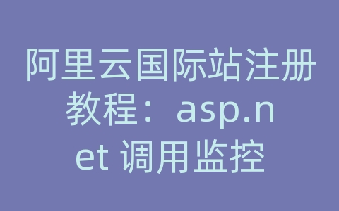 阿里云国际站注册教程：asp.net 调用监控