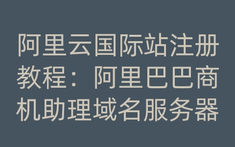 阿里云国际站注册教程：阿里巴巴商机助理域名服务器(dns)没有该网站的域的列表.