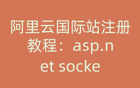 阿里云国际站注册教程：asp.net socket服务器ip